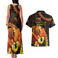 Papua New Guinea Independence Day Couples Matching Tank Maxi Dress and Hawaiian Shirt 50th Anniversary Papua Niu Gini Bird Of Paradise LT14