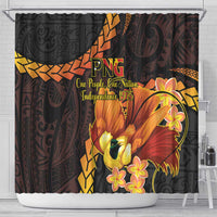 Papua New Guinea Independence Day Shower Curtain 50th Anniversary Papua Niu Gini Bird Of Paradise LT14