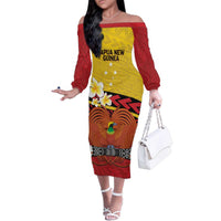 Papua New Guinea Independence Day Family Matching Off The Shoulder Long Sleeve Dress and Hawaiian Shirt Since 1975 Unity In Diversity