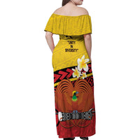 Papua New Guinea Independence Day Family Matching Off Shoulder Maxi Dress and Hawaiian Shirt Since 1975 Unity In Diversity