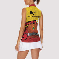 Papua New Guinea Independence Day Women Sleeveless Polo Shirt Since 1975 Unity In Diversity