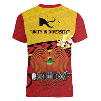 Papua New Guinea Independence Day Women V-Neck T-Shirt Since 1975 Unity In Diversity