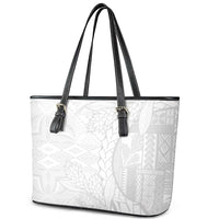 Samoa White Sunday Leather Tote Bag Lotu Tamaiti Siapo With Teuila