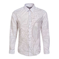 Samoa White Sunday Long Sleeve Button Shirt Lotu Tamaiti Siapo With Teuila