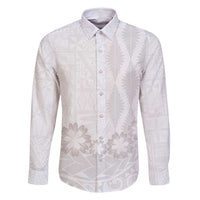 Tonga White Sunday Family Matching Long Sleeve Bodycon Dress and Hawaiian Shirt Manuia le Aso Sa o Tamaiti Heilala With Ngatu Pattern