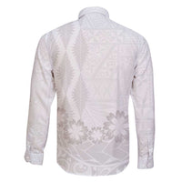 Tonga White Sunday Family Matching Long Sleeve Bodycon Dress and Hawaiian Shirt Manuia le Aso Sa o Tamaiti Heilala With Ngatu Pattern