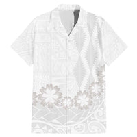 Tonga White Sunday Family Matching Mermaid Dress and Hawaiian Shirt Manuia le Aso Sa o Tamaiti Heilala With Ngatu Pattern