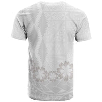 Tonga White Sunday T Shirt Manuia le Aso Sa o Tamaiti Heilala With Ngatu Pattern