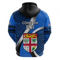 Fiji Rugby Hoodie World Cup 2023 Go Champions Fijian Tapa Blue Version LT14 - Polynesian Pride