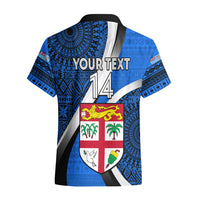 Custom Fiji Rugby Hawaiian Shirt World Cup 2023 Go Champions Fijian Tapa Blue Version LT14 - Polynesian Pride
