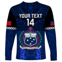 Custom Samoa Rugby Long Sleeve Shirt World Cup 2023 Go Champions Manu Samoa LT14 - Polynesian Pride
