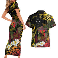 Papua New Guinea 50th Independence Anniversary Couples Matching Short Sleeve Bodycon Dress and Hawaiian Shirt Independen Stet bilong Papua Niu Gini LT14