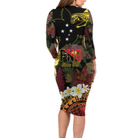 Papua New Guinea 50th Independence Anniversary Family Matching Long Sleeve Bodycon Dress and Hawaiian Shirt Independen Stet bilong Papua Niu Gini LT14