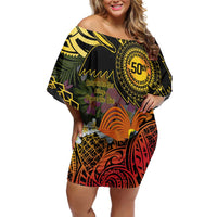 Papua New Guinea 50th Independence Anniversary Family Matching Off Shoulder Short Dress and Hawaiian Shirt Independen Stet bilong Papua Niu Gini LT14