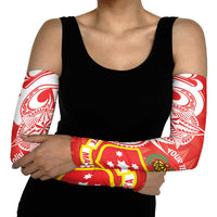 Personalised Kolisi Tonga Arm Sleeves Mate Maa Tonga Ngatu Pattern - Polynesian Pride
