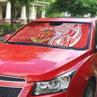 Personalised Kolisi Tonga Auto Sun Shade Mate Maa Tonga Ngatu Pattern - Polynesian Pride