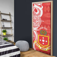 Personalised Kolisi Tonga Door Cover Mate Maa Tonga Ngatu Pattern - Polynesian Pride