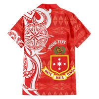 Personalised Kolisi Tonga Family Matching Puletasi and Hawaiian Shirt Mate Maa Tonga Ngatu Pattern - Polynesian Pride