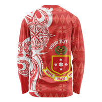 Personalised Kolisi Tonga Long Sleeve Shirt Mate Maa Tonga Ngatu Pattern - Polynesian Pride
