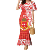 Personalised Kolisi Tonga Mermaid Dress Mate Maa Tonga Ngatu Pattern - Polynesian Pride