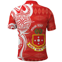 Personalised Kolisi Tonga Polo Shirt Mate Maa Tonga Ngatu Pattern - Polynesian Pride