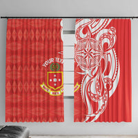 Personalised Kolisi Tonga Window Curtain Mate Maa Tonga Ngatu Pattern - Polynesian Pride