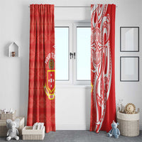 Personalised Kolisi Tonga Window Curtain Mate Maa Tonga Ngatu Pattern - Polynesian Pride