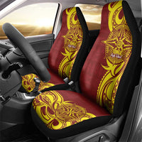 Personalised Tonga High School Car Seat Cover THS Tongan Ngatu Pattern - Polynesian Pride