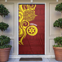 Personalised Tonga High School Door Cover THS Tongan Ngatu Pattern - Polynesian Pride
