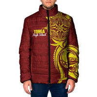Personalised Tonga High School Padded Jacket THS Tongan Ngatu Pattern - Polynesian Pride