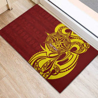 Personalised Tonga High School Rubber Doormat THS Tongan Ngatu Pattern - Polynesian Pride