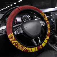 Tonga High School Steering Wheel Cover THS Tongan Ngatu Pattern - Polynesian Pride
