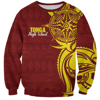 Personalised Tonga High School Sweatshirt THS Tongan Ngatu Pattern - Polynesian Pride