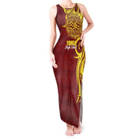 Personalised Tonga High School Tank Maxi Dress THS Tongan Ngatu Pattern - Polynesian Pride