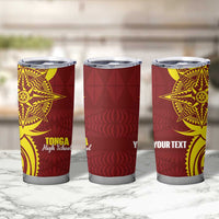 Personalised Tonga High School Tumbler Cup THS Tongan Ngatu Pattern - Polynesian Pride