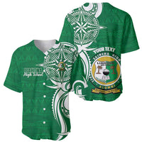 Personalised Liahona - Saineha High School Baseball Jersey Tongan Ngatu Pattern - Polynesian Pride