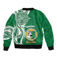 Personalised Liahona - Saineha High School Bomber Jacket Tongan Ngatu Pattern - Polynesian Pride