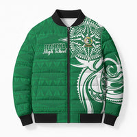 Personalised Liahona - Saineha High School Bomber Puffer Jacket Tongan Ngatu Pattern - Polynesian Pride