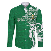 Personalised Liahona - Saineha High School Family Matching Long Sleeve Bodycon Dress and Hawaiian Shirt Tongan Ngatu Pattern - Polynesian Pride