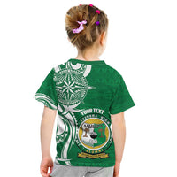 Personalised Liahona - Saineha High School Kid T Shirt Tongan Ngatu Pattern - Polynesian Pride