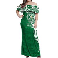 Personalised Liahona - Saineha High School Off Shoulder Maxi Dress Tongan Ngatu Pattern - Polynesian Pride