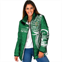 Personalised Liahona - Saineha High School Padded Jacket Tongan Ngatu Pattern - Polynesian Pride