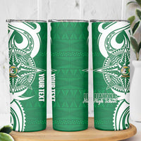 Personalised Liahona - Saineha High School Skinny Tumbler Tongan Ngatu Pattern - Polynesian Pride