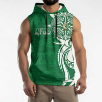 Personalised Liahona - Saineha High School Sleeveless Hoodie Tongan Ngatu Pattern - Polynesian Pride