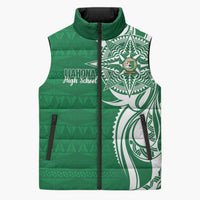 Personalised Liahona - Saineha High School Sleeveless Puffer Jacket Tongan Ngatu Pattern - Polynesian Pride