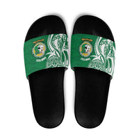 Personalised Liahona - Saineha High School Slide Sandals Tongan Ngatu Pattern - Polynesian Pride