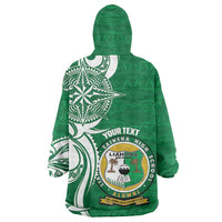 Personalised Liahona - Saineha High School Wearable Blanket Hoodie Tongan Ngatu Pattern - Polynesian Pride