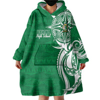 Personalised Liahona - Saineha High School Wearable Blanket Hoodie Tongan Ngatu Pattern - Polynesian Pride