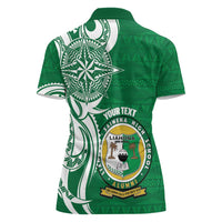 Personalised Liahona - Saineha High School Women Polo Shirt Tongan Ngatu Pattern - Polynesian Pride