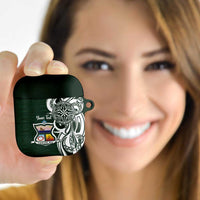 Personalised Tonga Takuilau College AirPods Case Est 1975 Tongan Ngatu Pattern - Polynesian Pride